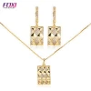 Foxi jewelry 24k gold plated micro pave zirconia jewelry set for gift