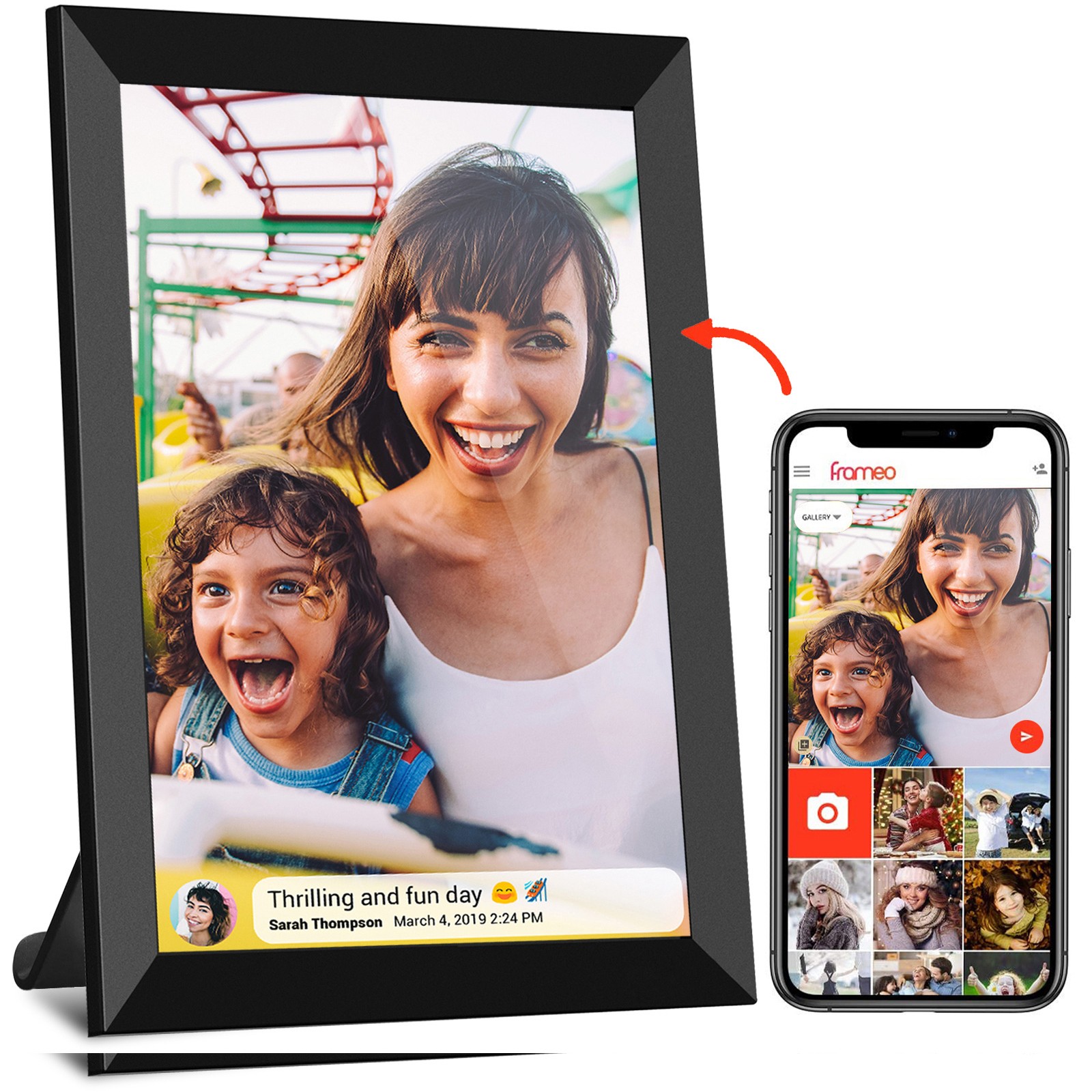 Frameo APP 10.1 Inch Frame With Touch Screen share Photos Videos from 15 years OEM factory Wifi Digital Photo picture frames