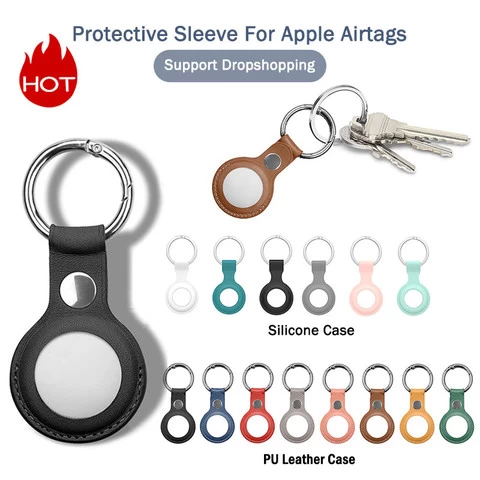 Free Shipping Leather Silicone Case Dog Collar Cover Case Protector For Apple Airtag