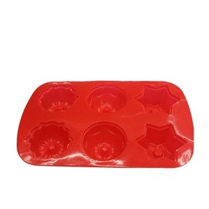 French dessert tool with 6 holes of different flower mousse cake mold silicone cake mold kitchen TOOLS