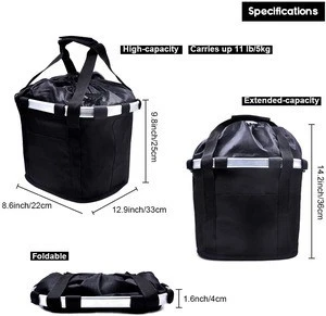Front Removable Bicycle Handlebar Basket Folding Small Pet Cat Dog Carrier Cycling Bag Mountain Picnic Shopping Basket