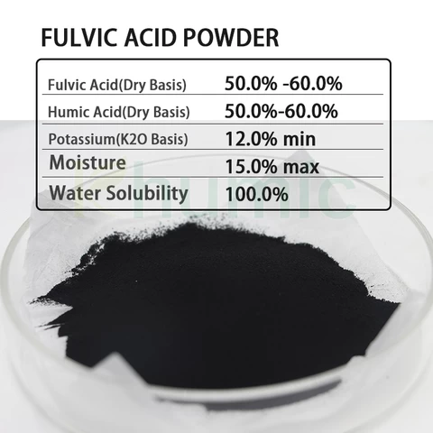 "Fulvicmax" fulvic acid powder young active leonardite lignite source 100% water-soluble fulvic acid powder Potassium fulvate