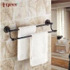 Fyeer Black Series Bathroom Fittings Brass Double Towel Bars