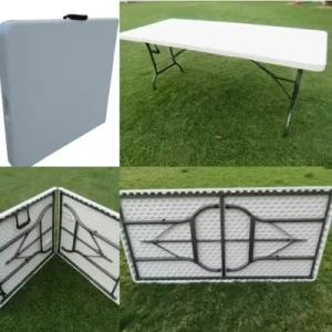 Garden Space Saving Waterproof Restaurant Long 8FT Rectangle Folding Plastic Outdoor Dining Tables