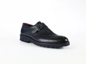 Genuine Leather Handmade Black Casual Shoes - FRR01