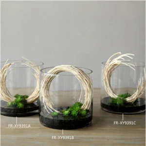 Glass artificial flower decor table decor interiors design accessories