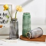 Glass Transparent Vase Nordic Home Decoration Household Vase Living Room Bedroom Countertop Decor Gifts Flower Vase Glass Decor