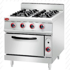 Global best quality stainless steel gas range with 4-burner with cabinet