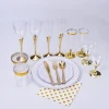 Gold Plated disposable plastic Cutlery Silverware Flatware Sets