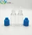 Import good quality , 10 ml empty e-liquid bottle with blue cap , smoke oil round eye drop bottle from China
