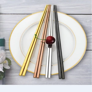 Good Quality 18/10 Stainless Steel Chopsticks Silver Gold Black Chopsticks