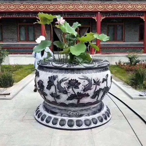 Good quality planter pots outdoor simple natural marble stone flower pot