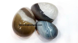 grey banded agate gemstone and semi precious stone crafts eggs-banded agate stone egg 40-60 mm-stone