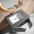 Import Grey color Elegant One-piece artificial basin functional wall mounted Mirror vanity stainless steel cabinet from China
