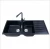 Import Guangzhou eco-friendly artificial stone black kitchen sink  artificial quartz double bowl  kitchen sink from China