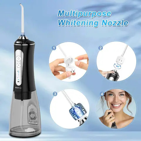H2ofloss whitening oral irrigator water dental teeth 300ml Portable Dental Irrigator tooth cleaner for teeth whitening