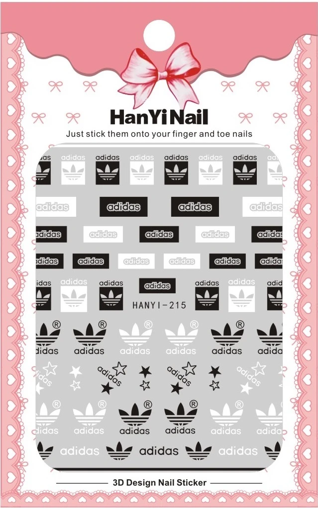 HanYi211-240 3D Fruit flower geometric shape nail Adhesive Flower Nail Art Decal Letter Wraps Nail Beauty Art Decoration Sticker