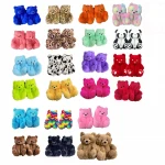 Happy mothers day promotion Hot selling popular plush teddy bear slippers animal warm slippers for women and girls