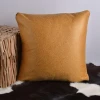 High-end European Style Solid Color Cowhide PU Leather Throw Pillow