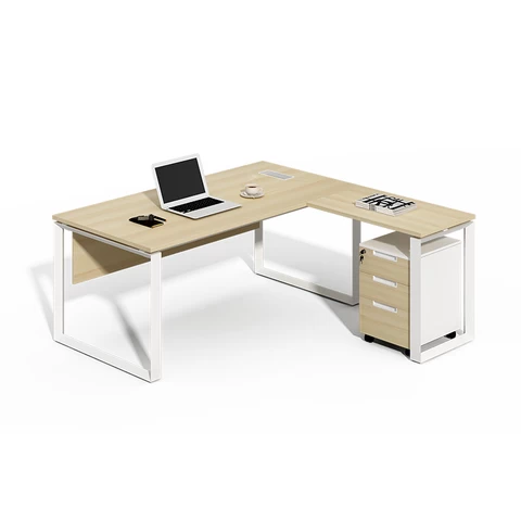 High End Mdf Wooden 1600 mm Ceo Office Executive Table With Side Cabinet