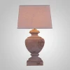 High Grade Vintage Carved Wood Base Table Lamp