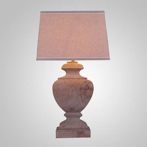 High Grade Vintage Carved Wood Base Table Lamp