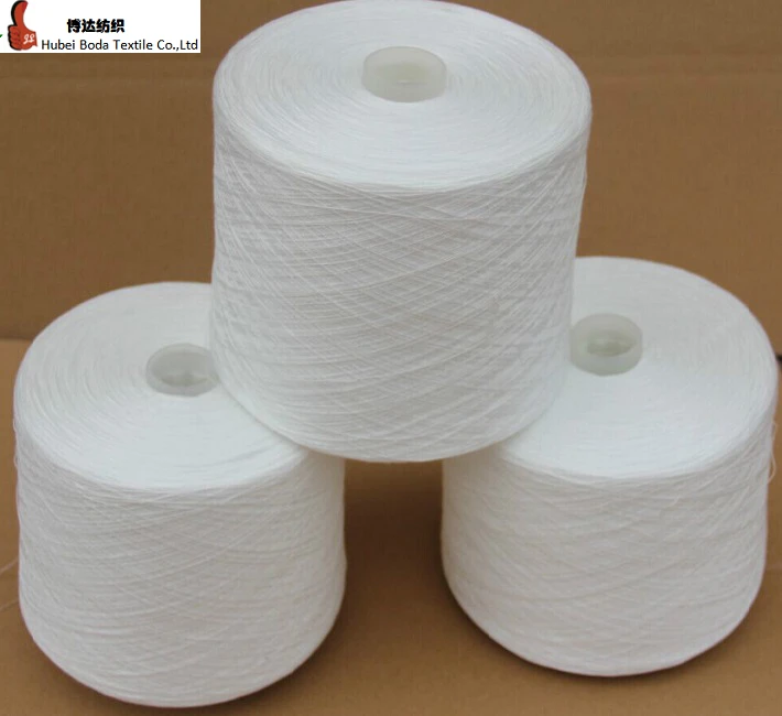 high quality 100% polyster spun yarn /60/3 bright ring spun polyester yarn/AA grade raw white virgin yarn