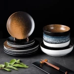 High Quality 6 Inch Glazed Home Sets Restaurant Plate,Use Ceramic Round Lunch Rice Stoneware Dinner Plates