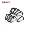 High Quality Aluminum Alloy D Shaped Snap Clip Key Chain Carabiner Black Hook