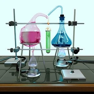 chemistry glassware setup