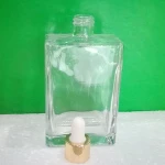high quality clear flat square 100ml glass perfume bottle with dropper