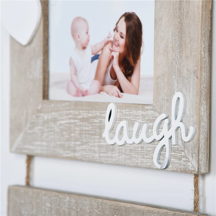 High quality handmade wood boxes for gift pack collage solid wood hanging 3 picture frame set