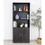Import High Quality Industrial  Black Wooden Bookshelf Library Furniture Corner Bookshelf Round For Walls from China