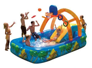 HIGH quality Inflatable Pool with Slide and Basketball Bouncer Kids Water Park Home Backyard Swimming Pool