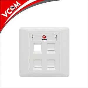 High Quality Network Cabling Engineering 2 Ports 86*86 Type Network RJ45 RJ11 Wall Outlets Faceplate