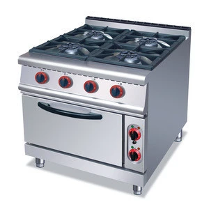High quality stainless steel gas cooking range/ electric oven/ 4 burners gas range