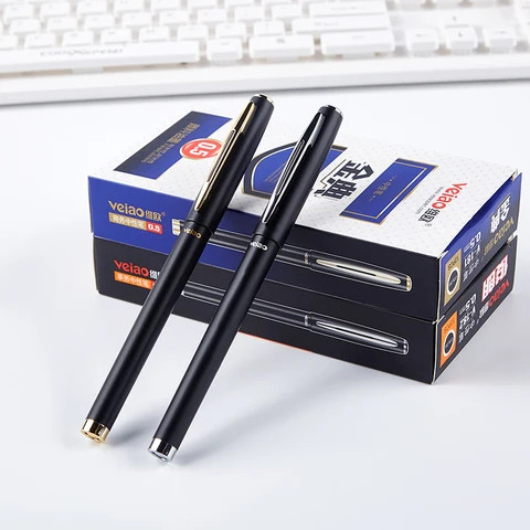 High Quality Veiao V-181  brand Rubber Coated Plastic Gel Pen Student Stationery Black Gel Ink Pen Wholesale