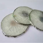 Home Decoration Accessories Colorful Real Jade Cup Coaster Luxury Crystal Agate Coaster