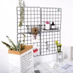 Home storage style wall grid  DIY install metal wire wall gird panel photo organizer wall decoration
