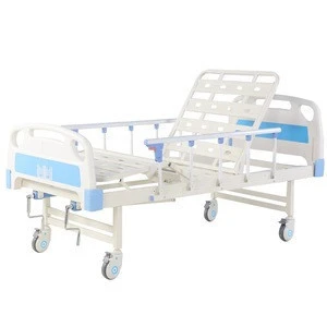 Hospital equipment latest metal bed designs 2 cranks manual hospital bed for sale