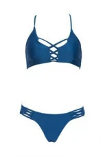 hot cross-tie swimsuit for girls bandeau bikini top beads neck halter 2019 female bathing swim suit  for women swimwear