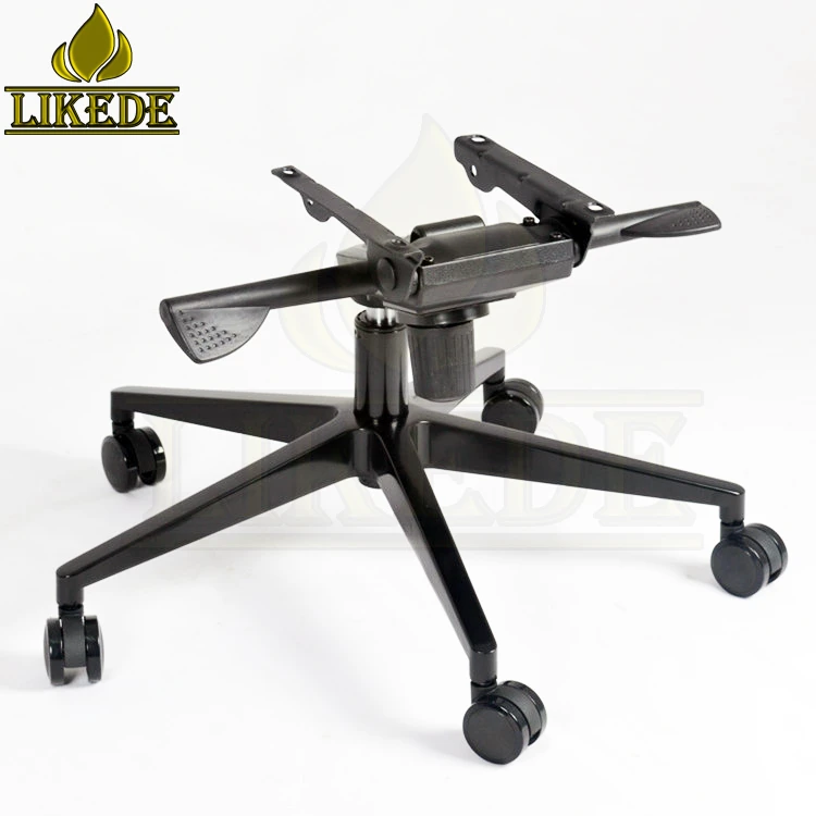 Hot sale 5 star prong chair legs black aluminum swivel gaming office chair component chair base