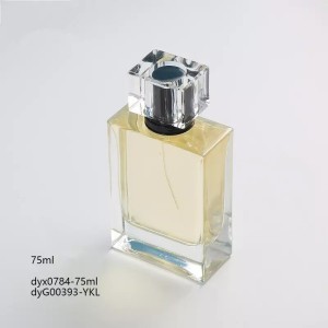 Hot Sale 75ml Perfume Bottle Transparent Thick Bottom Square Portable Travel Glass