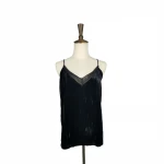 hot sale cheap 100% polyester velvet  tank tops chiffon camisole