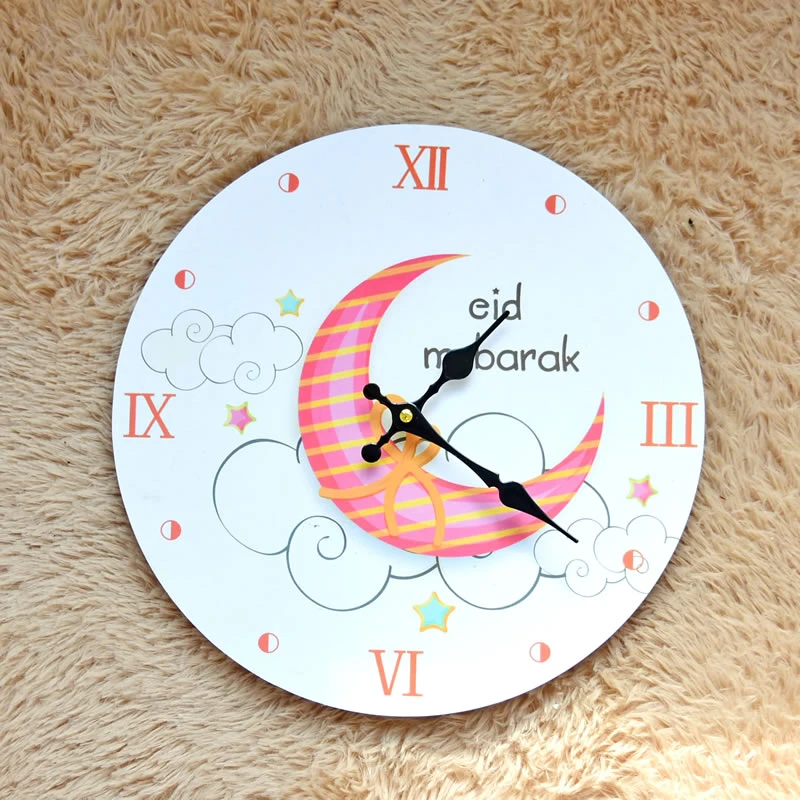 Hot sale circular shape MDF Wall Clock Professional Manufacturer Wooden Clock Islamic Muslim