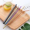 Hot Sale Colorful Titanium Plated Stainless Steel Drinking Straws Water Coffee Bear Juice Bubble Tea Straw for Bar Accessories