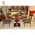 Import Hot sale custom cheap 6+1 small royal oak white leather  dining room set from China