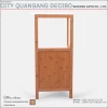 hot sale customized modern wooden triangle cabinet shampoo shelf corner wooden bamboo bathroom cabinet