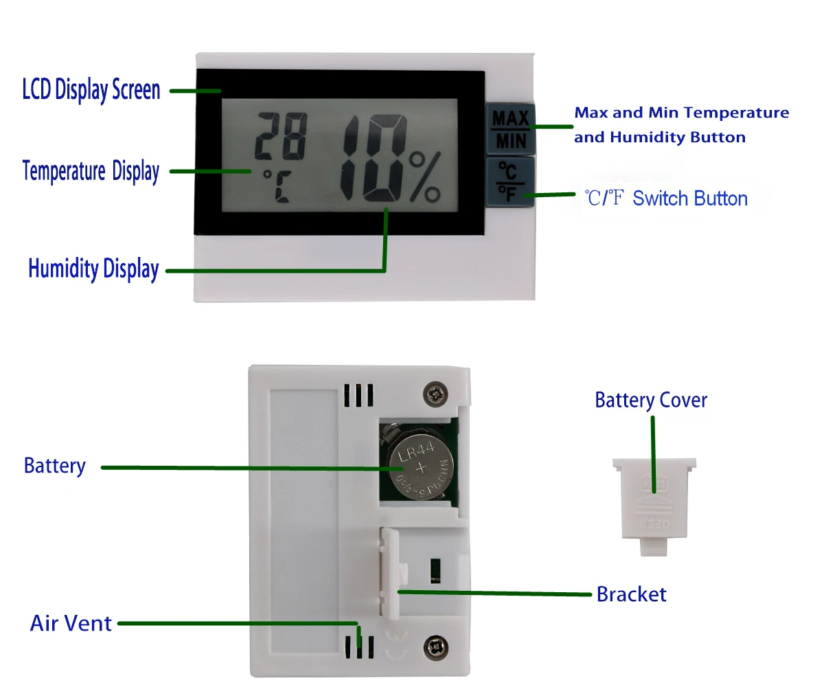 Hot sale Digital LCD Thermometer Hygrometer Mini Electronic Humidity Sensor Meter HX806 Thermometer