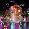 Hot sale factory direct wall mountable solar led lights string outdoor multicolor 10m ball light for festival